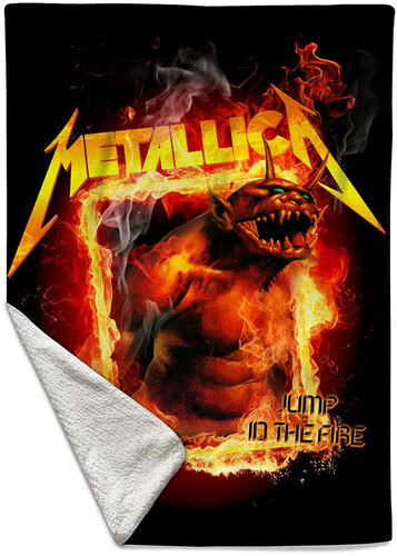 Rocksax - Metallica - Jump in the Fire - Sherpa Fleece Throw (50 in x 60 in)