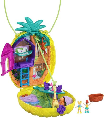 Polly Pocket - Mattel - Polly Pocket Tropicool Pineapple Purse Compact