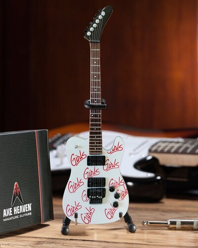 Signature White Girls, Girls, Girls 10 Inch Miniature Guitar Replica