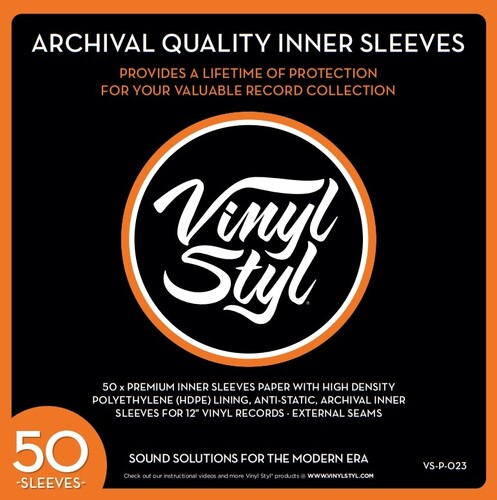 VINYL STYL VSP023 12IN LP INNER SLV LINED 50PK WH
