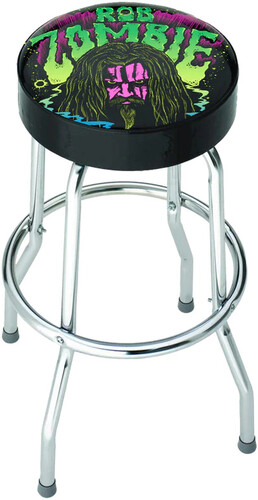 ROCKSAX ROB ZOMBIE LUNAR BAR STOOL SEAT BLK/ CHRM