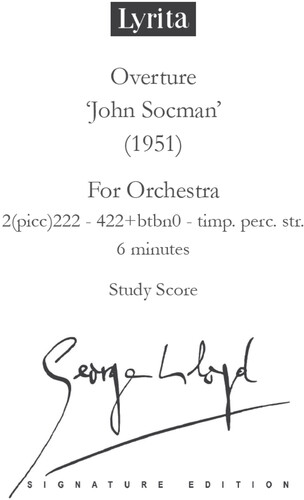 John Socman Opera, Overture - Study Score