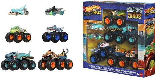 HW MONSTER TRUCKS SHARKS VS DINOS MULTIPACK