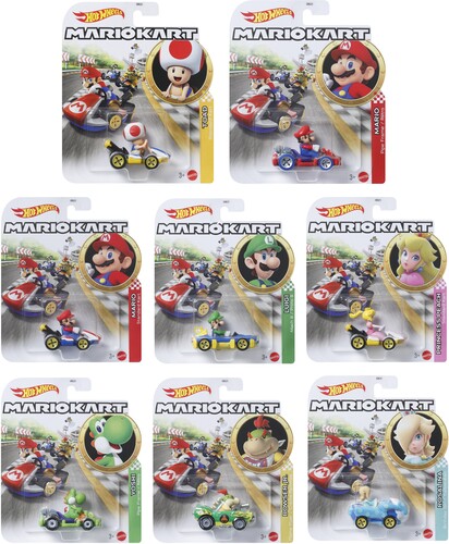 Mattel - Hot Wheels 1:64 Mario Kart 8-Piece C Assortment (Nintendo)