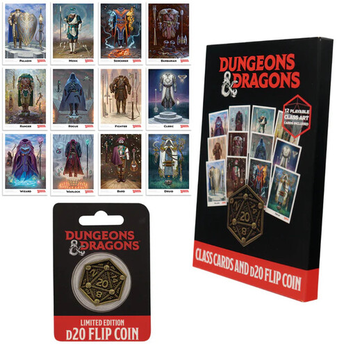D&D CLASS CARDS AND D20 FLIP COIN