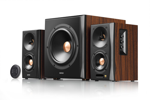 Edifier S360DB Bluetooth Bookshelf Multi-Media Speakers 2.1 150 Watts Wireless Subwoofer (Brown)