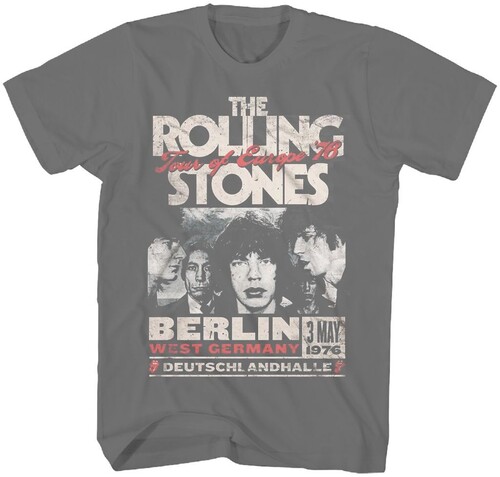 Rolling Stones - Tour of Europe 1976 T-Shirt - 3XL Charcoal 3127005708