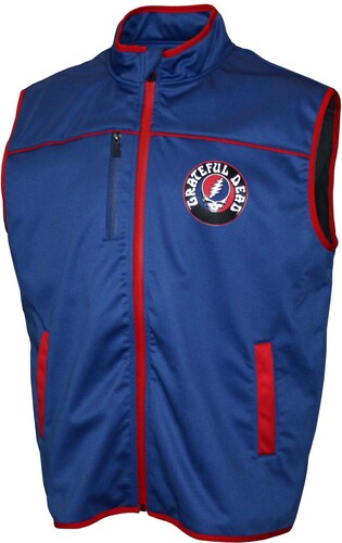 Grateful Dead - Steal Your Face - Deluxe Zip Front Vest - Medium Blue M2428GFDA2