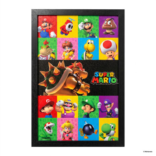 SUPER MARIO- 3D FRIENDS & FOES 11X17 FRAMED GEL C