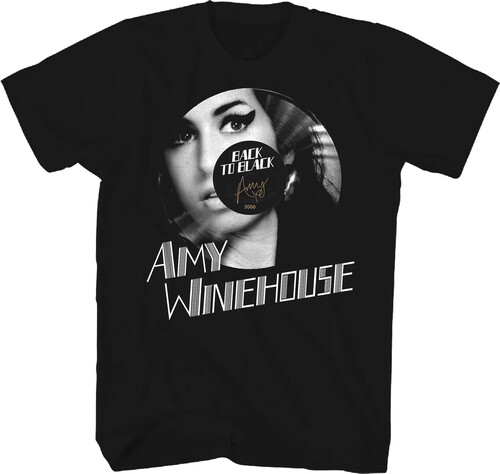AMY WINEHOUSE BACK TO BLK SIG FRT/ BK TSHIRT BLK MD