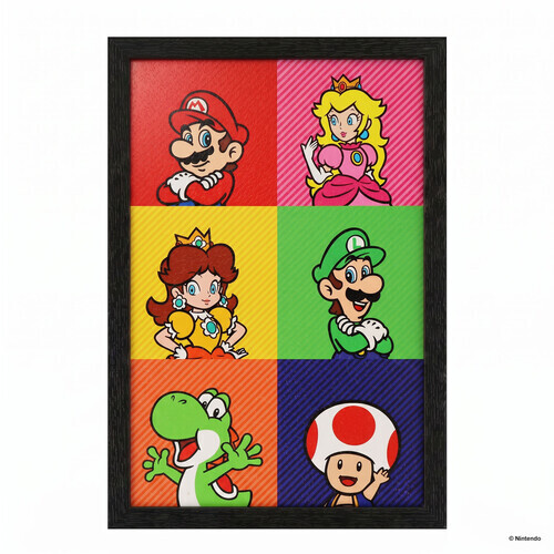 SUPER MARIO- POP ART FRIENDS 11X17 FRAMED GEL COA