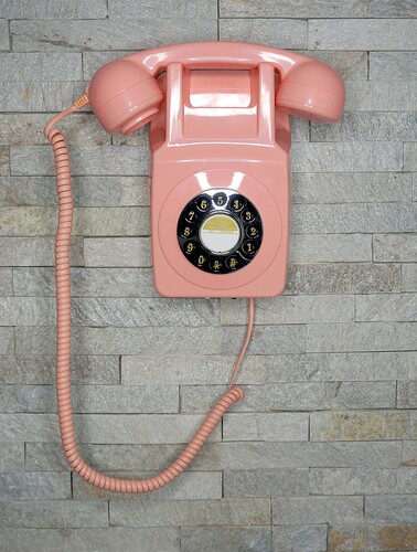 Gpo 746 Retro Wall Telephone Push Button Dail Pink - Gpo 746 Retro Wall Telephone Push Button Dail Pink