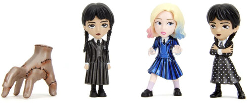 Jada Toys - Wednesday - MetalFigs - 2.5" Diecast Figure 4-Pack (Wednesday, Enid, Wednesday, Thing)