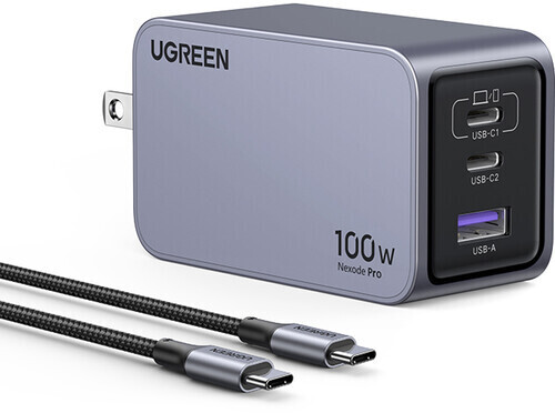 UGREEN NEXODE PRO 100W 3-PORT GAN FAST CHARGER SET|alliance entertainment