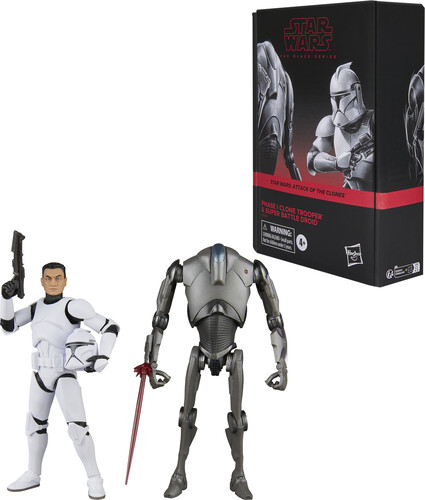 Hasbro Collectibles - Star Wars: Attack of the Clones - Black Series - Phase I Clone Trooper & Super Battle Droid Action Figure 2-Pack
