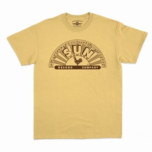 Sun Records - Brown Logo - Heavy Cotton T-Shirt - Small Yellow