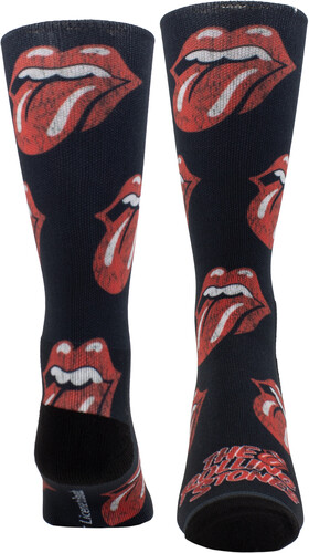 Perri's - Rolling Stones - All Over Distressed Tongues Dye Sublimation - Crew Socks