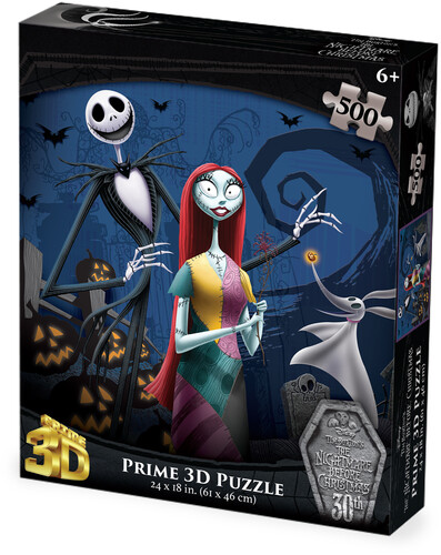 The Nightmare Before Christmas Jack, Sally and Zero 500pc 24x18 in 3D Lenticular Puzzle