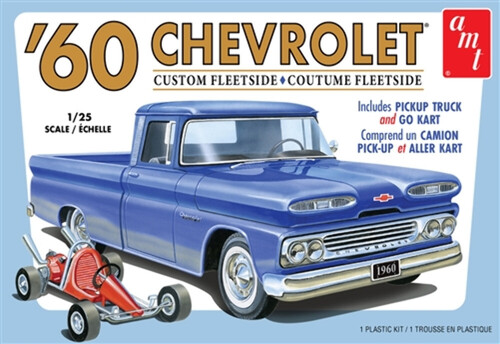 AMT 1960 Chevy Custom Fleetside Pickup w/Go Kart 2T 1/25 Scale Model Kit