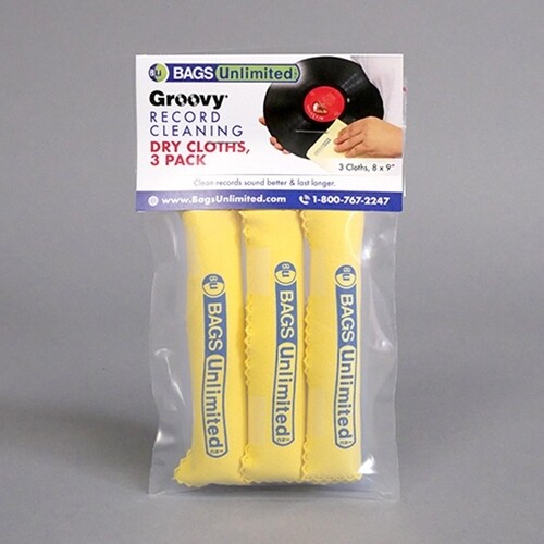 BU ASA-2D GROOVY RECORD CLEANING CLOTH 3PK YLW