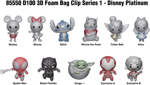 DISNEY 100 MULTI 3D FOAM BAG CLIP - SERIES 1