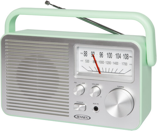 JENSEN MR750GR PERSONAL AM/ FM RADIO GREEN