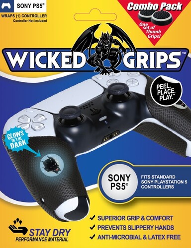 PlayStation 5 Accessory:  Wicked Grips Controller and Thumb Grip Combo