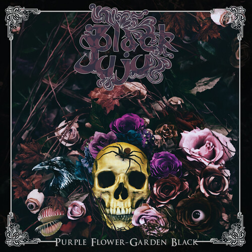 Purple Flower Garden Black