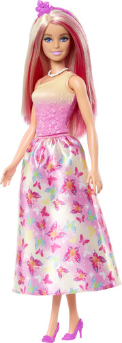 Mattel - Barbie Royal Doll with Pink and Blonde Hair, Butterfly-Print Skirt