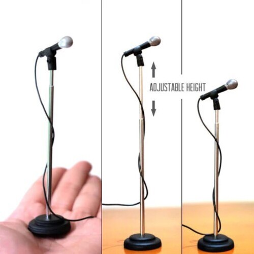 Microphone & Stand - Adjustable Height 1:4 Scale Miniature Replica