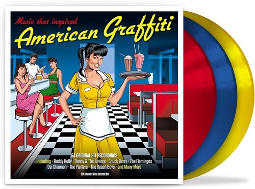American Graffiti / Various (Blue) (Colv) (Red) - American Graffiti / Various - Red Blue & Yellow vinyl record cover