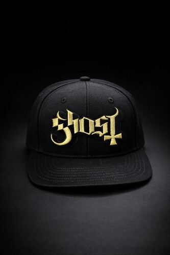 GHOST 3D LOGO GOLD FLATBILL SNAPBACK CAP BLACK
