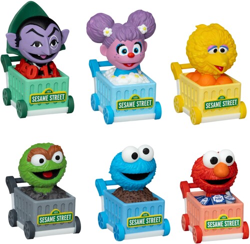 SESAME STREET CART PULL BACK CAR BLIND SET 6CT