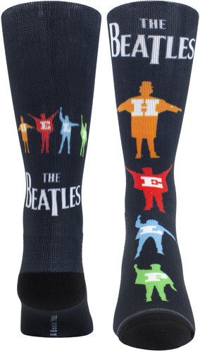 Perri's - Beatles - Help Silhouette Multicolor Dye Sublimation - Crew Socks