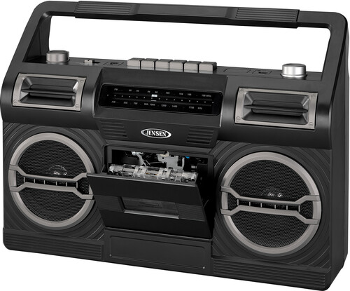 JENSEN MCR500 BOOMBOX CASS PLAYER/ REC AM/ FM BLK