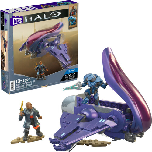 MEGA BLOKS - HALO Renegade Banshee Vehicle, 205 Piece Buiding Toy Set with 2 Micro Action Figures