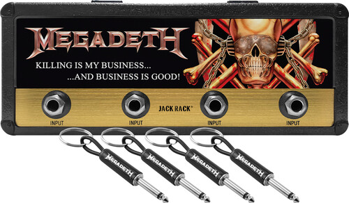 Pluginz - Megadeth - Magnetic Jack Rack with 4 Guitar Plug Keychains
