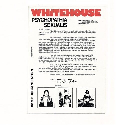 Whitehouse - Psychopathia Sexualis (legacy Edition) vinyl record cover