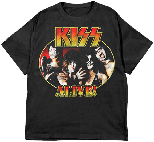 Kiss Alive! Portrait Black Ss Tee 2Xl - KISS Alive! Portrait Black Unisex  Short Sleeve T-shirt 2XL