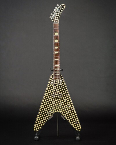 RICK NIELSEN CHEAP TRICK CHECKERED V MINI GUITAR