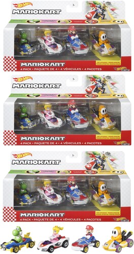 HOT WHEELS MARIO KART 4 PACK 3 PIECE T ASRT