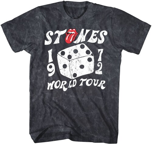 ROLLING STONES 1972 WORLD TSHIRT LG BLK 31273051A3