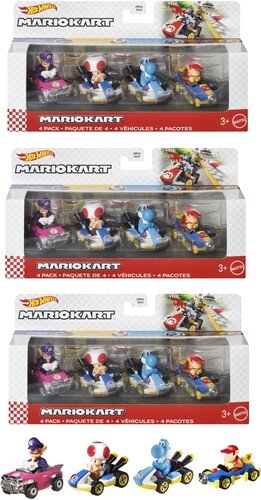 HOT WHEELS MARIO KART 4 PACK 3 PIECE U ASRT