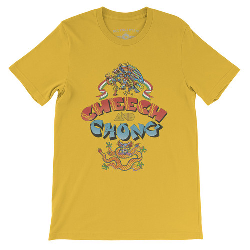 Cheech & Chong - Cheech & Chong First Album Cover Art Yellow Lightweight Vintage Style T-Shirt (XXXL)