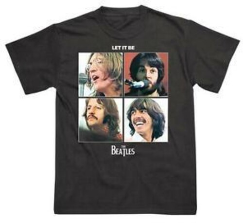 The Beatles - The Beatles Let It Be LP Cover Black Unisex Short Sleeve T-shirt Medium