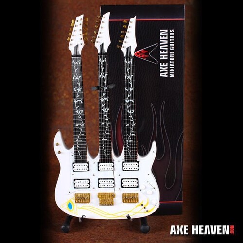 Axe Heaven Steve Vai Signature JEM Triple-Neck W/ Seeing Eye Pyramid Mini Guitar Replica Collectible SV-202