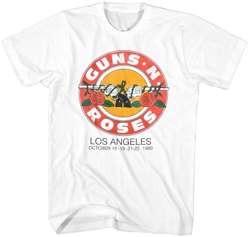 Guns N' Roses - Los Angles 1989 Roses Logo T-Shirt - 3XL White 1216013508