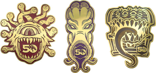D&D 50TH ANNIVERSARY SET OF 3 PIN BADGES