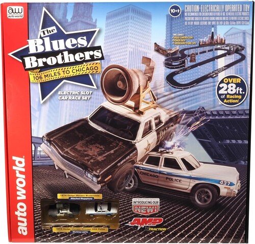 Auto World - The Blues Brothers: 106 Miles to Chicago HO Slot Car Race Set 28'