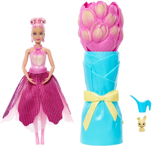 BARBIE PETAL POP DOLL & BUNNY PINK